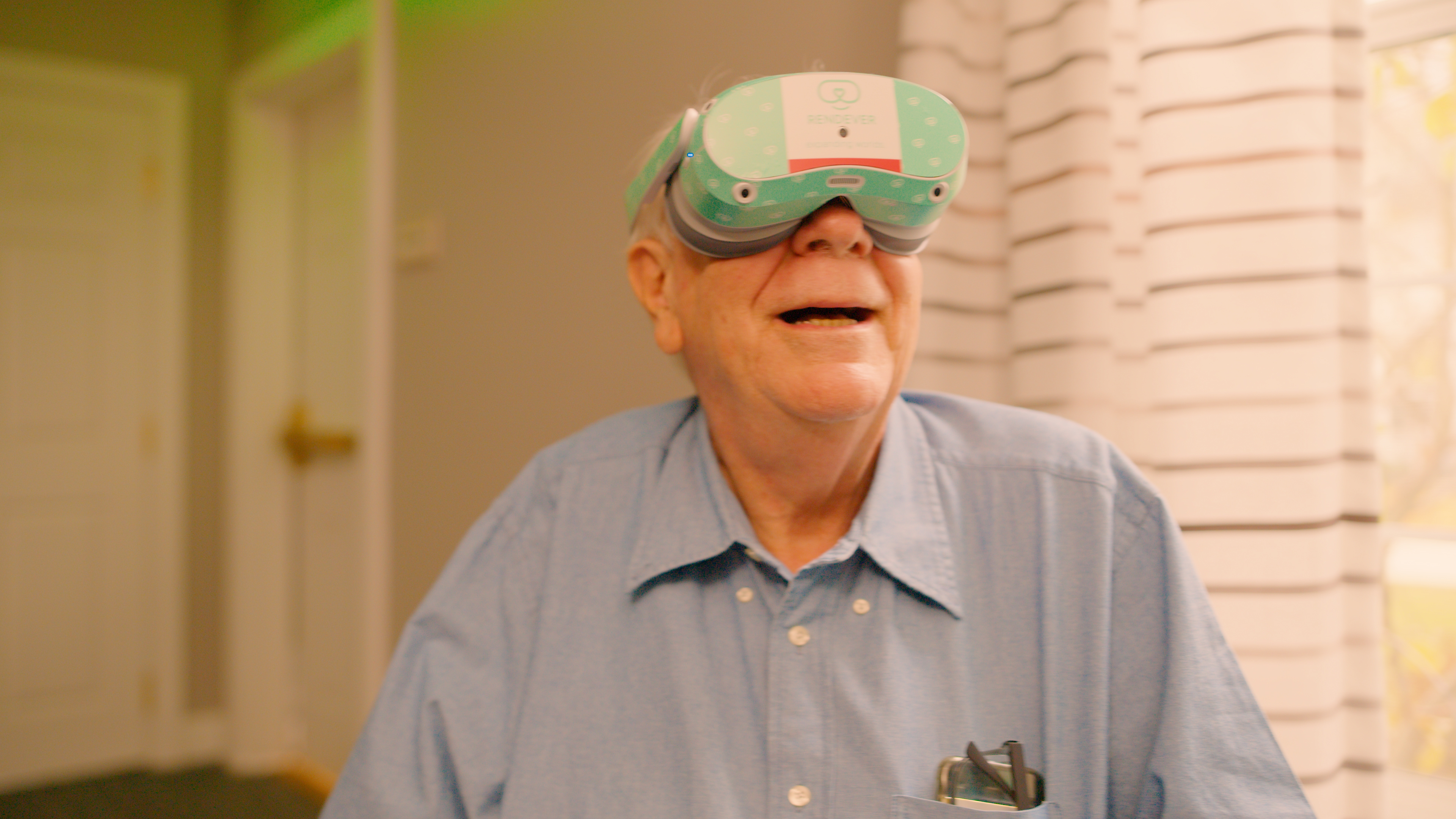 senior using VR
