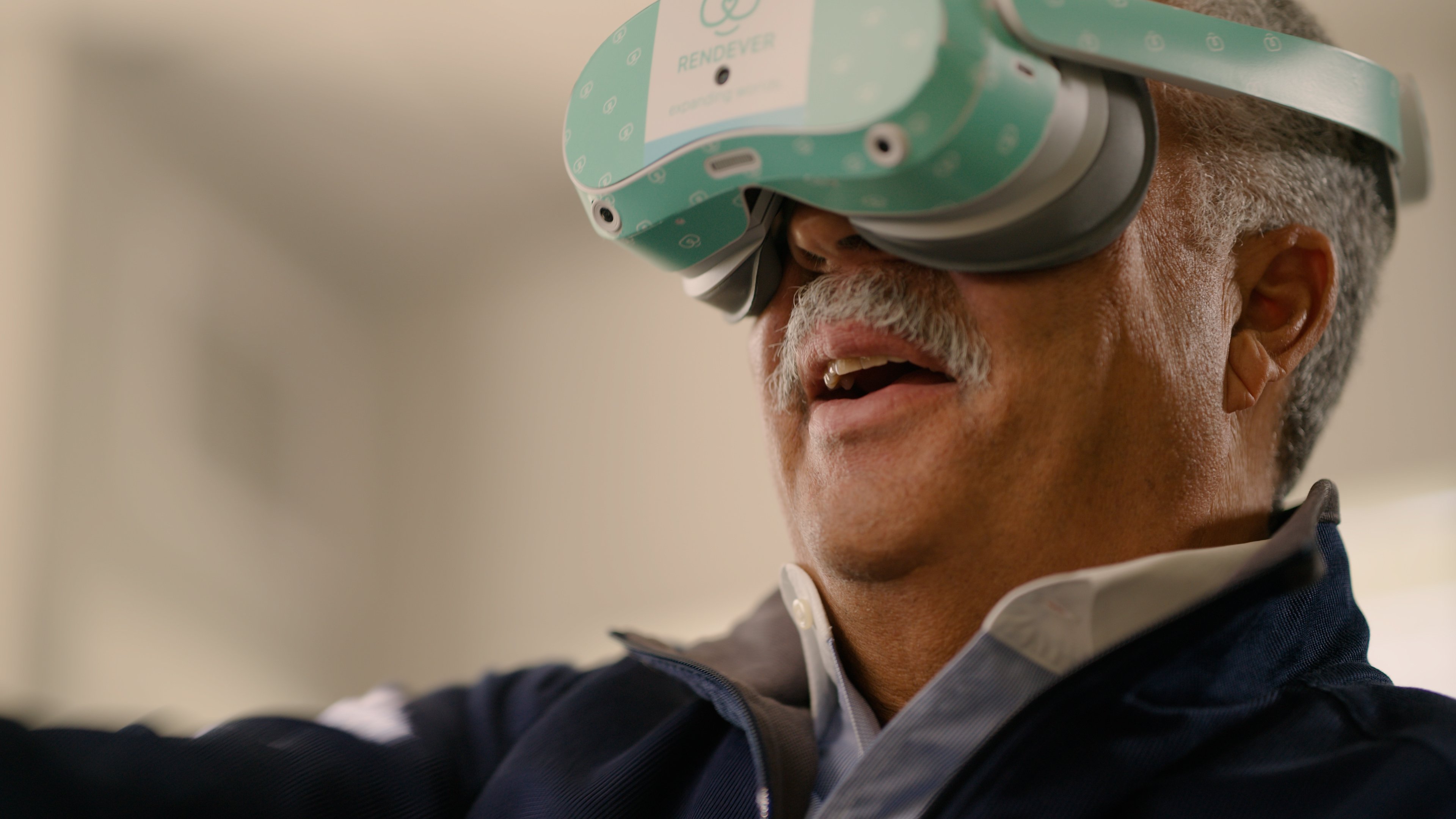 senior using VR